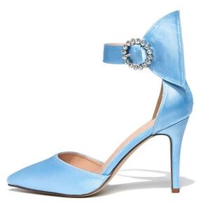 Light blue satin heels size 7.5